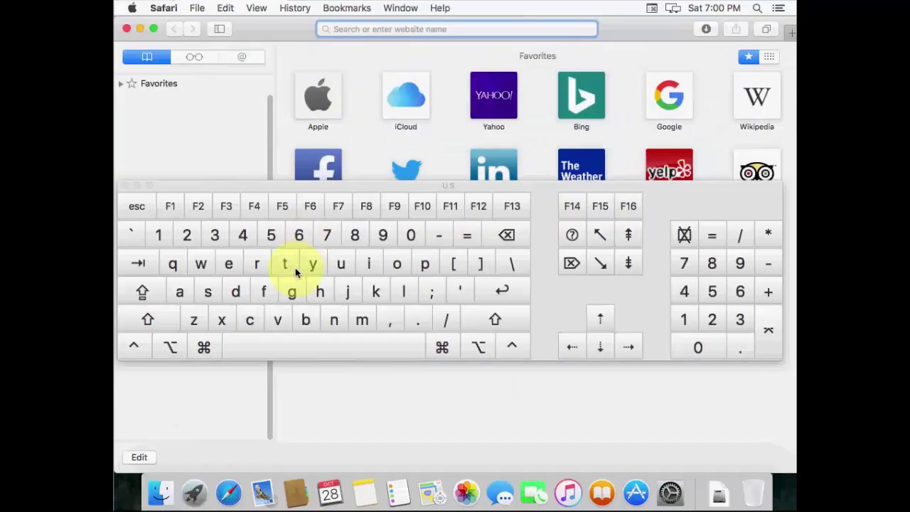 Mac on screen keyboard shortcut